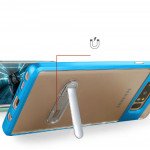 Wholesale Galaxy Note 8 Clear Armor Bumper Kickstand Case (Green)